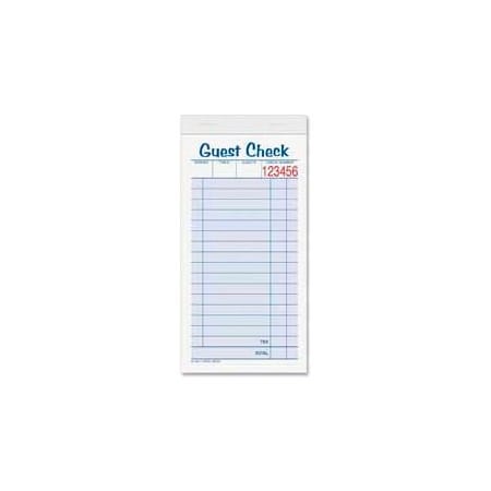 Tops Business Forms Tops Guest Check Book, 2-Part, 3-11/32" x 6-3/8", White/Canary, 50 Sets/Book, 10 Books/Pack 45702